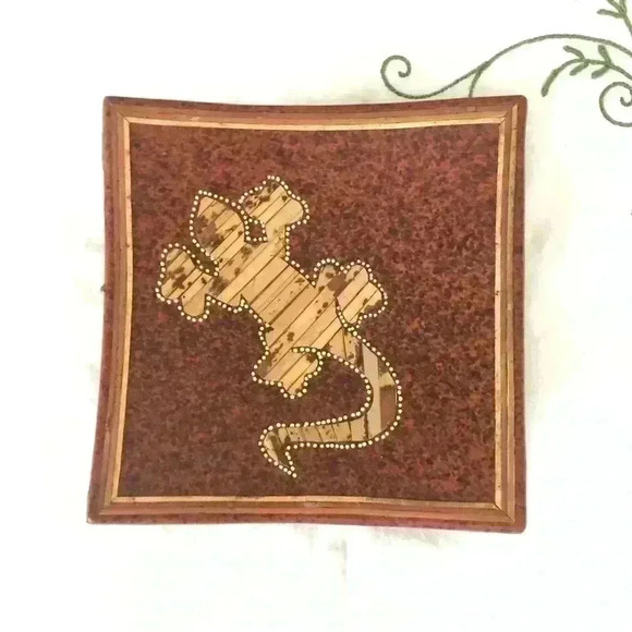 Vintage Other - VTG bearded dragon alligator lizard etc southwest trinket dish